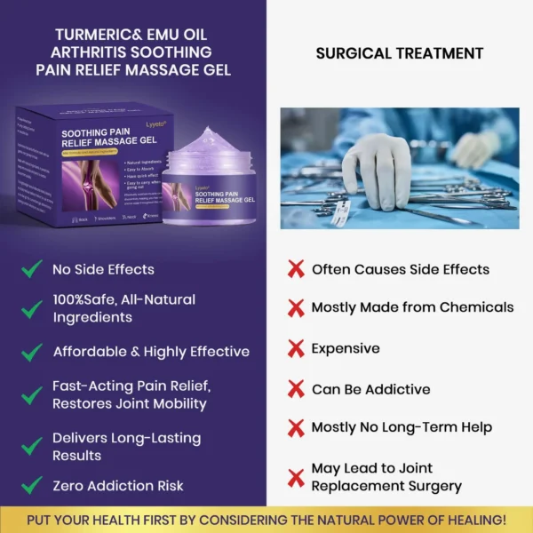 Lyyeto® Turmeric & Emu Oil Arthritis Soothing Pain Relief Massage